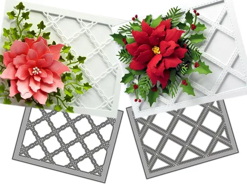 Plantillas de corte con marco de fondo 3D, plantillas metálicas para álbumes de recortes, herramientas de manualidades DIY, plantilla de repujado de