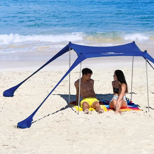 Sun Ninja - Tienda de campaña de playa con protección solar UPF50+, toldo de playa fácil de desplegar, sombra al aire libre para viajes de