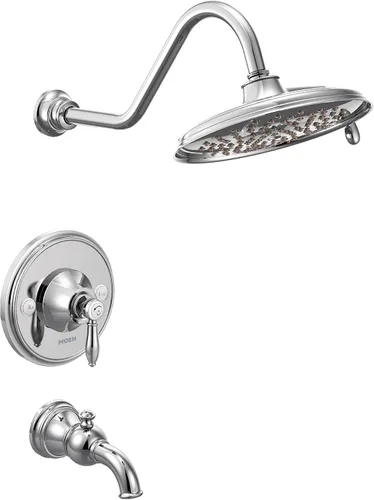 Miniatura 13 de Moen TS32104EPBN Weymouth Posi-Temp - Kit de molduras para tina y ducha, requiere válvula, incluye ducha de lluvia ecológica de 2 pulverizaciones