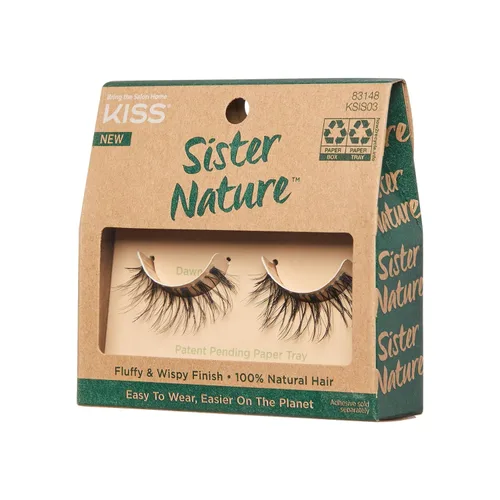 Miniatura 3 de KISS Sister Nature - Pestañas postizas 'Dawn', 0.472 in, cabello 100% natural, caja de papel reciclable, impresa con tinta de soja, libre
