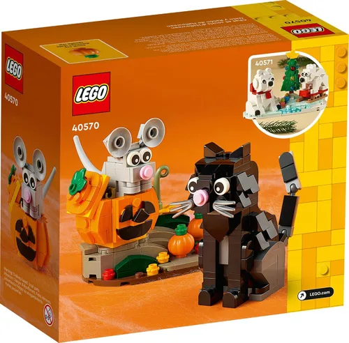 Miniatura 5 de LEGO Kit de Construcción de Halloween Gato y Ratón 40570, Decoración Fantástica de Halloween con Adorables Juguetes de Gato, Ratón y Calabaza