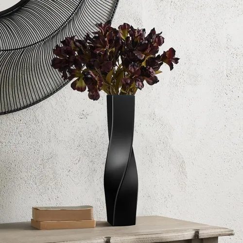 Miniatura 7 de Jarrón alto en el suelo, florero geométrico trenzado de 16.34 pulgadas para el hogar, sala de estar, centros de mesa de flores, estante, mesa