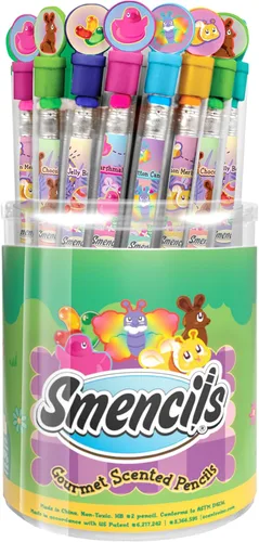 Miniatura 12 de Holiday Smencils Cylinder - Lápices perfumados gourmet patentados HB #2, 50 unidades, regalos para niños, recuerdos de fiesta, recompensas