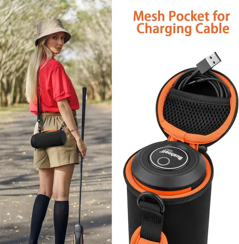 Miniatura 4 de Xxerciz Funda de transporte compatible con altavoz GPS de golf Bushnell Wingman 2, bolsa de almacenamiento de neopreno suave con correa