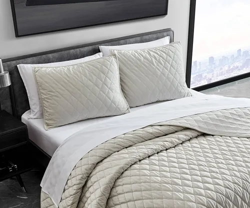 Miniatura 6 de Vera Wang - Juego de edredón tamaño Queen, juego de ropa de cama súper suave con fundas a juego, elementos esenciales modernos para la habitación