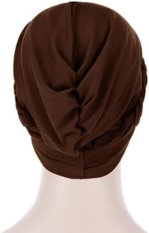 Miniatura 3 de Novarena Turbante africano para mujer, gorro preatado con nudo