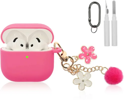 Miniatura 21 de Compatible con funda AirPods Pro 3, bonita funda protectora de silicona para Apple AirPods Pro 3 con kit de limpieza y llavero, accesorios