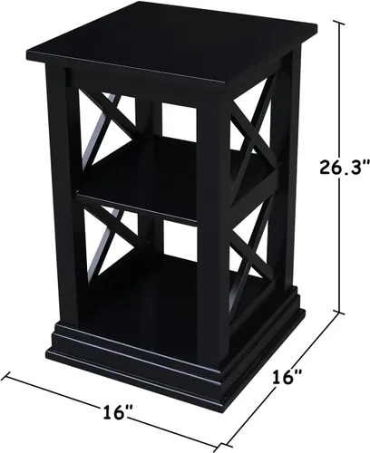 Miniatura 3 de IC International Concepts Hampton - Mesa decorativa de madera maciza con estantes, color negro