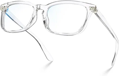 Miniatura 23 de VISOONE - Lentes cuadrados con bloqueo de luz azul y antireflejante para computadora, videojuegos; para mujeres y hombres MONTANA Transparente+azul