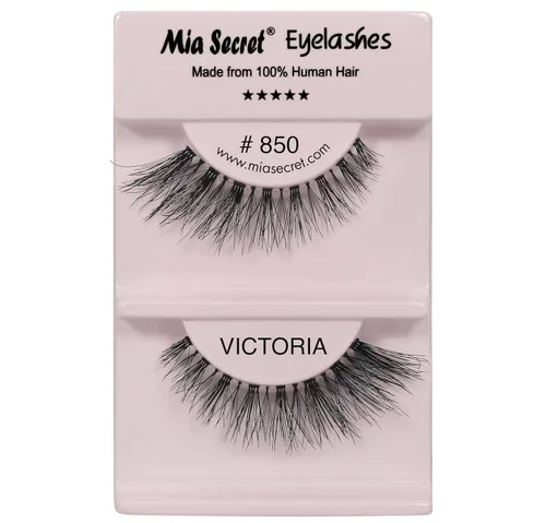 Mia Secret Demi Wispies - Pestañas postizas de estilo natural, pestañas de tira fina, banda transparente invisible, pestañas de cabello humano