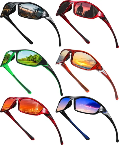 Miniatura 20 de Frienda Paquete de 6 Lentes de Sol Polarizados para Deportes para Hombre, Multipack, Se Ajustan sobre Lentes, Paquete de Lote, Set de Lentes