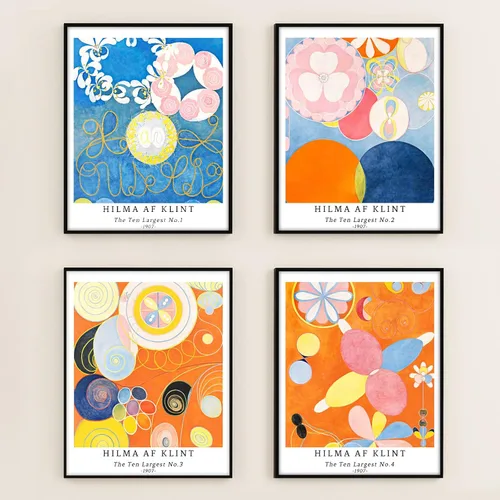 Miniatura 7 de Juego de 4 impresiones artísticas sin marco, arte giclée de 11 x 14 pulgadas, arte geométrico abstracto, decoración de oficina, estética colorida