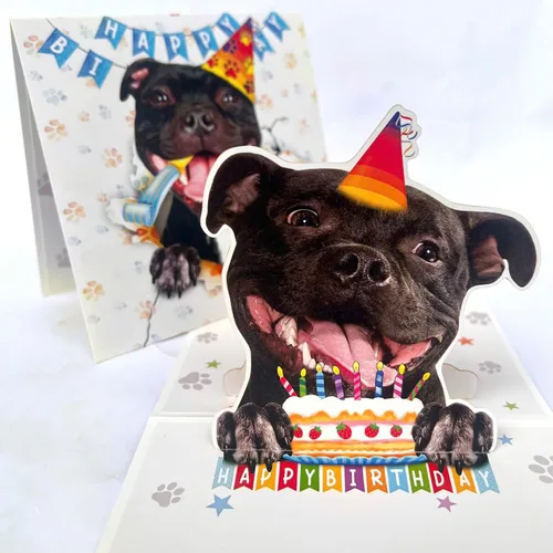 Miniatura 5 de Tarjeta de cumpleaños de perro Beagle 3D emergente – Felicitación de feliz cumpleaños para los amantes de los perros – Tarjeta desplegable