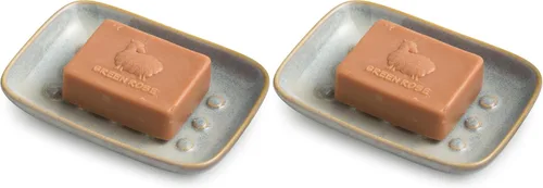 Miniatura 25 de Miamolo Jabonera limpiadora para ducha, jabonera de cerámica para barra de jabón grande, champú o esponja, bandeja ahorradora de jabón para baño