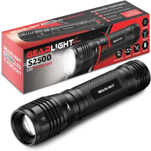Miniatura 12 de GearLight S2000 - Linterna LED de alto lúmen, súper brillante, potente, táctica de tamaño mediano para actividades al aire libre y uso de emergencia