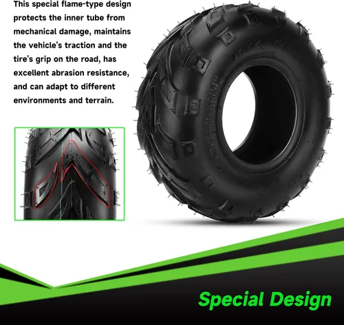 Miniatura 2 de Neumáticos 145/70-6 145-70-6 sin cámara compatibles con Coleman CT100U CC100X Baja Doodle Bug DB30 Mini Bike KT196 Go Kart Motovox MBX10 MBX11 Mega