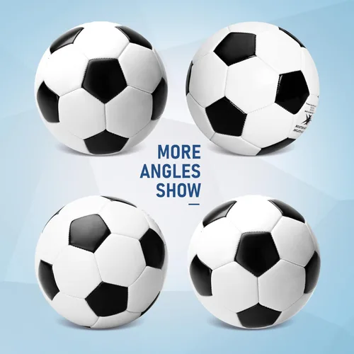 Miniatura 4 de ZOOJOY Pack de 3 balones de fútbol tamaño 3 para niños, set de balones de fútbol deportivos para exterior para niños y niñas, diseño clásico