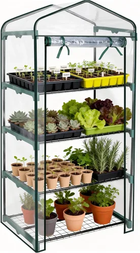 Miniatura 11 de Worth Garden - Invernadero portátil para interiores y exteriores, para plantas y jardinería, con tapa y puerta con cremallera enrollable Cubierta