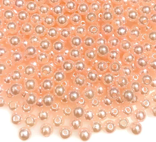 Miniatura 45 de 400 piezas de cuentas de perlas de 8 mm Cuentas de perlas negras redondas con agujeros para manualidades de costura, decoración, pulseras, collares