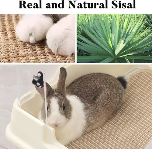 Miniatura 5 de 2 almohadillas grandes para rascar conejos, comestibles para interiores para garras y dientes, juguetes masticables, alfombrilla de conejo para 2
