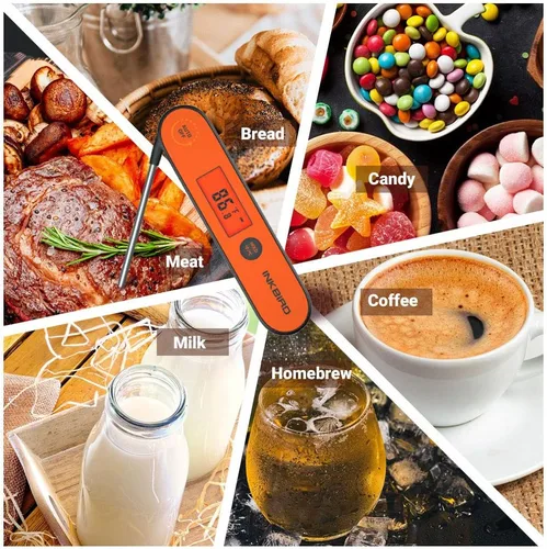 Miniatura 7 de Inkbird Termómetro de carne de lectura instantánea IHT-1P, termómetro digital impermeable recargable para alimentos con calibración, imán