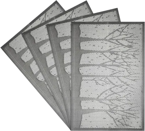 Miniatura 11 de Juego de 4 manteles individuales de PVC para cocina, aislamiento térmico y resistente a las manchas, rectangular, lavable, reciclado