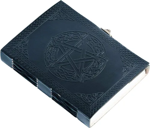 Miniatura 2 de Diario del Pentágono de cuero hecho a mano Cuaderno de escritura diario Bloc de notas diario encuadernado para hombres y mujeres, papel sin