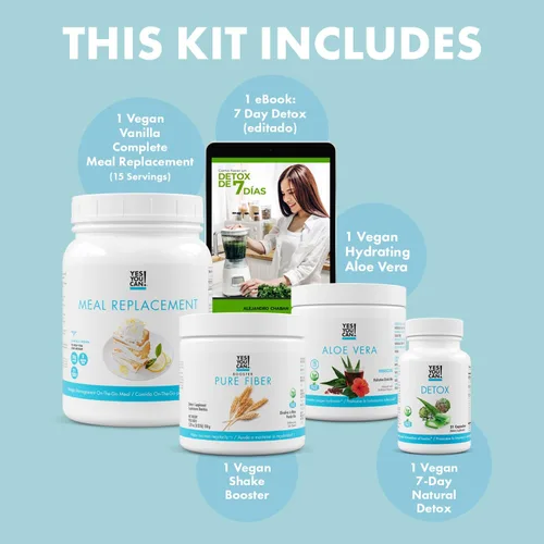 Miniatura 3 de ¡Yes You Can! Kit Detox Plus, Sustituto de Comidas de Fibra Pura Limpieza Diaria, Mezcla para Bebida, Potenciador de Batidos y Suplemento, Kit