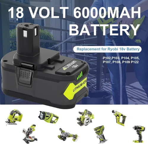 Miniatura 7 de Batería de repuesto de 18V 8.0Ah para Ryobi 18V batería de iones de litio compatible con herramientas inalámbricas Ryobi 18 voltios P108 P107 P105