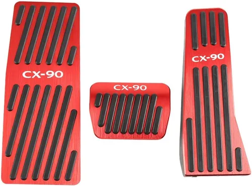 Miniatura 7 de LEXLEY 3 almohadillas antideslizantes de aluminio para pedal de freno de gas, cubiertas de pedal de acelerador sin perforación, solo para Mazda 2024