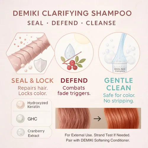 Miniatura 5 de DEMIKI Champú para mujer, champú japonés para cabello graso, cuidado de queratina, aroma de rosa orgánico, rosa, hidratante, cuidado del cabello