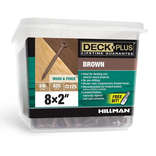 Miniatura 66 de Deck Plus Tornillos para Madera Exterior y Cercas con Revestimiento Epoxi de 2-1/2 Pulgadas #10 x 2-1/2" Torx/Star Drive Incluido Rosca Gruesa, Verde