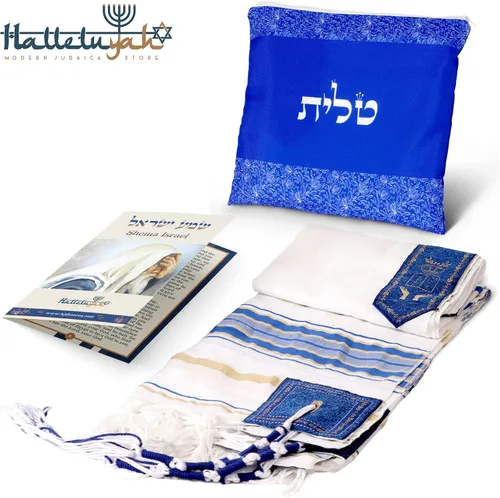 Miniatura 7 de HalleluYAH Mantón de oración Tallit de Israel Nombre del Señor escrito en 4 esquinas XL 72 x 36 pulgadas