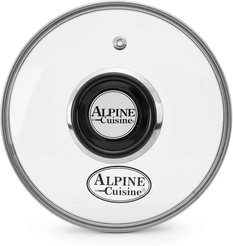 Miniatura 2 de Alpine Cuisine Olla antiadherente de 5 cuartos con tapa de vidrio templado y asas de transporte, utensilios de cocina multiusos, horno holandés