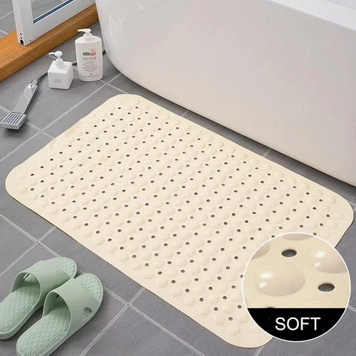 Miniatura 4 de Tapetes para bañera y ducha, tapete de baño antideslizante de 28 x 15 pulgadas, tapete para bañera lavable a máquina con ventosas y orificios