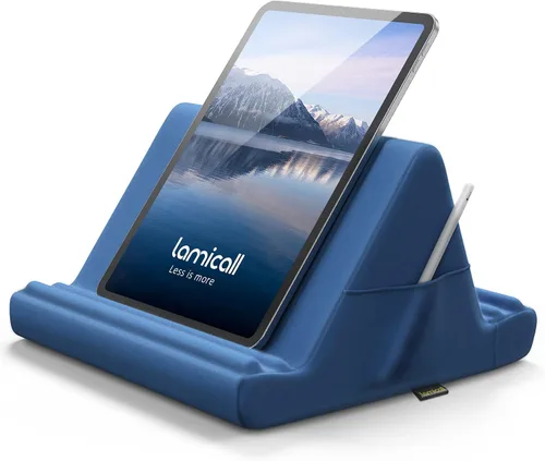 Miniatura 7 de Lamicall Soporte de Almohada para Tableta - Base de Almohada Suave con Dock para Regazo, Cama y Escritorio con Bolsillo y 4 Ángulos de Visión