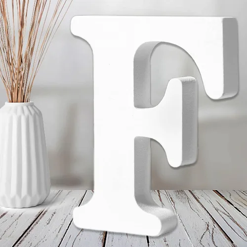 Miniatura 33 de AOCEAN Letras de madera blanca de 6 pulgadas, letras de madera sin terminar para decoración de pared, letras de pie, rebanadas, decoración