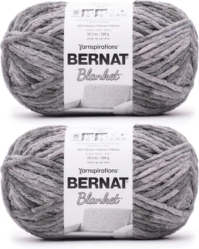 Miniatura 28 de Bernat - Estambre para mantas súper esponjoso acrílico, 2 paquetes de 300g/10.5 onzas, #6, chenilla gruesa de peso pesado para tejer y crochet