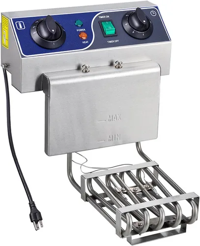 Miniatura 4 de Freidora eléctrica comercial de acero inoxidable con drenaje y cesta (10L, tanque individual plateado)