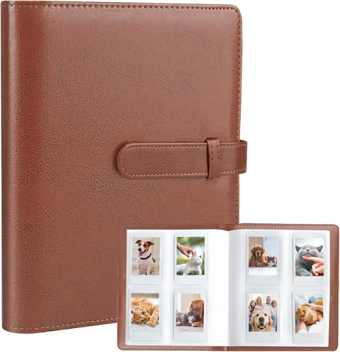 Álbum de fotos mini con 128 bolsillos para cámara Fujifilm Instax Mini, Polaroid Snap, Z2300, cámaras instantáneas SocialMatic e impresora Marrón