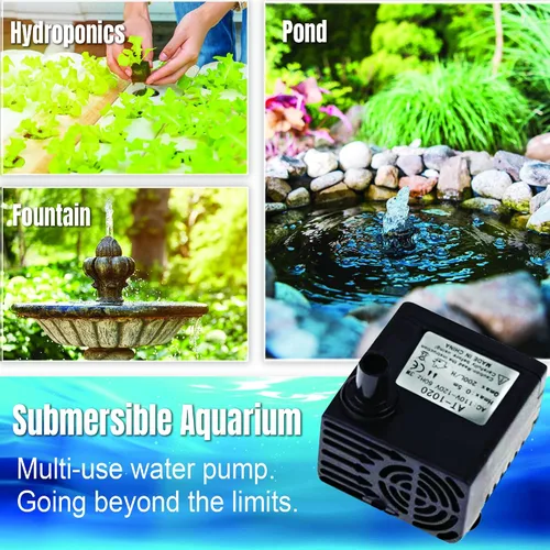 Miniatura 6 de SunGrow 55 GPH 3W pequeña fuente de agua sumergible para gatos y perros, bomba de agua para acuario, tanque de peces de acuario, mini bomba de agua