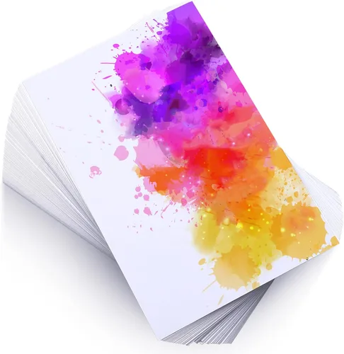Spiareal 100 hojas de papel de acuarela a granel de 140 libras/300 GSM, papel de construcción blanco, prensa en frío, algodón en blanco, pintura