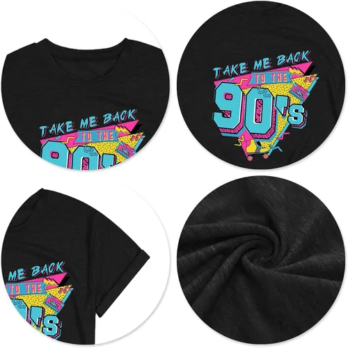 Miniatura 6 de Atuendo de los años 90 para mujer camiseta vintage de los años 80, camiseta casual de los años 90 y 80 para nostalgia