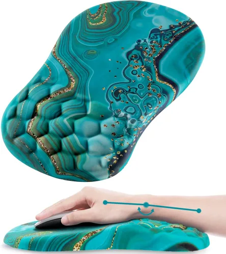Miniatura 17 de Alfombrilla de mouse ergonómica con reposamuñecas, cómoda alfombrilla de mouse para computadora portátil para aliviar el dolor con base de Mármol
