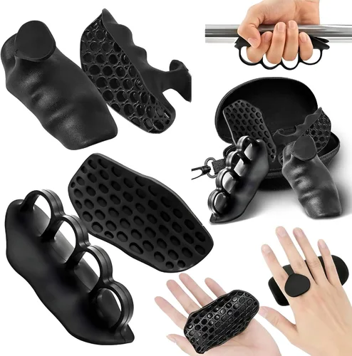 Agarres de entrenamiento antideslizantes, 4 protectores ergonómicos de manos para hombres y mujeres, portátiles y transpirables, guantes de