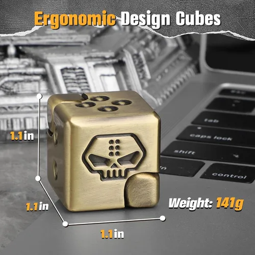 Miniatura 4 de Cubo infinito de dados para la ansiedad, juguete giratorio para niños y adultos, juguete de bloque de ansiedad transformable de metal para enfocar