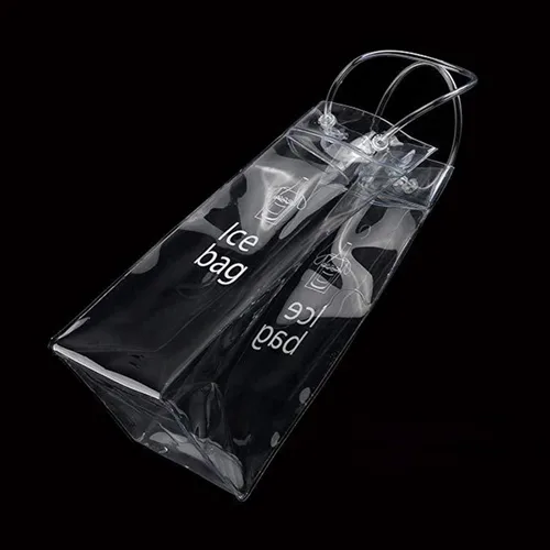 Miniatura 2 de Bolsa de vino de hielo, portátil, plegable, transparente, con asa, para fiestas, exteriores, champán, cerveza fría, vino blanco, bebidas frías