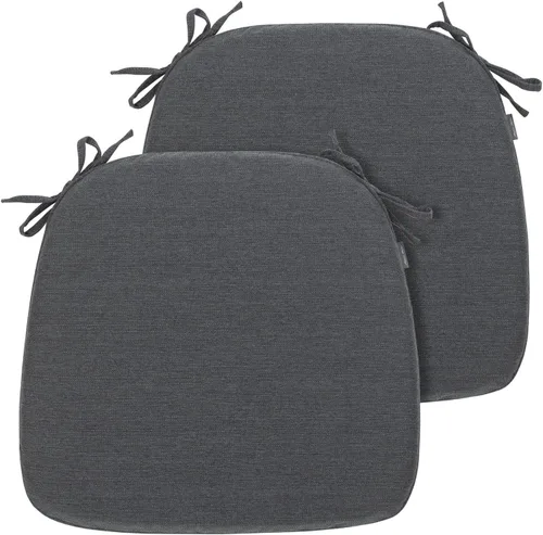 Magpie Fabrics Cojines de silla en forma de U de 17 x 16 x 2 pulgadas con lazos, 2 unidades, para interiores y exteriores, impermeables, para todo