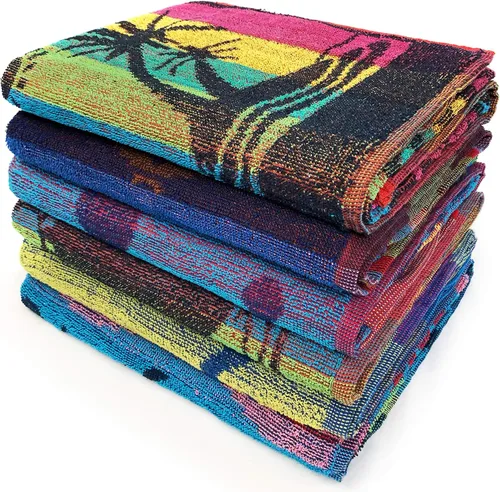 Miniatura 11 de Ipanema - Toalla de playa de viaje jacquard de rizo de 30 x 60 pulgadas, diseños surtidos, delfín, conchas marinas, peces, vela, 100% algodón