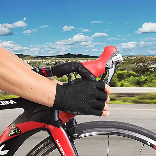 Miniatura 2 de ROCKBROS Guantes de ciclismo, guantes de ciclismo para hombres y mujeres, guantes de bicicleta de carretera MTB, almohadilla de gel absorbente